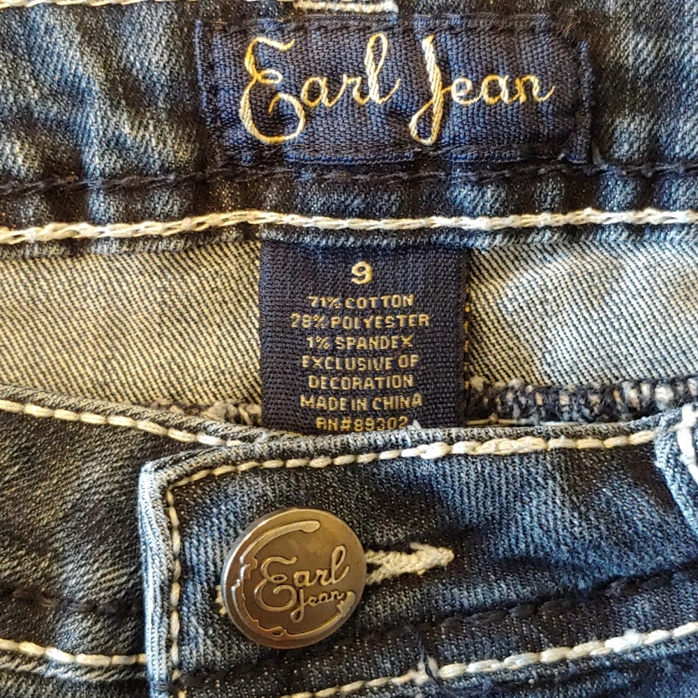 Earl Jeans Wiskered Boot Cut. Crystal Accents - Picture 3 of 6